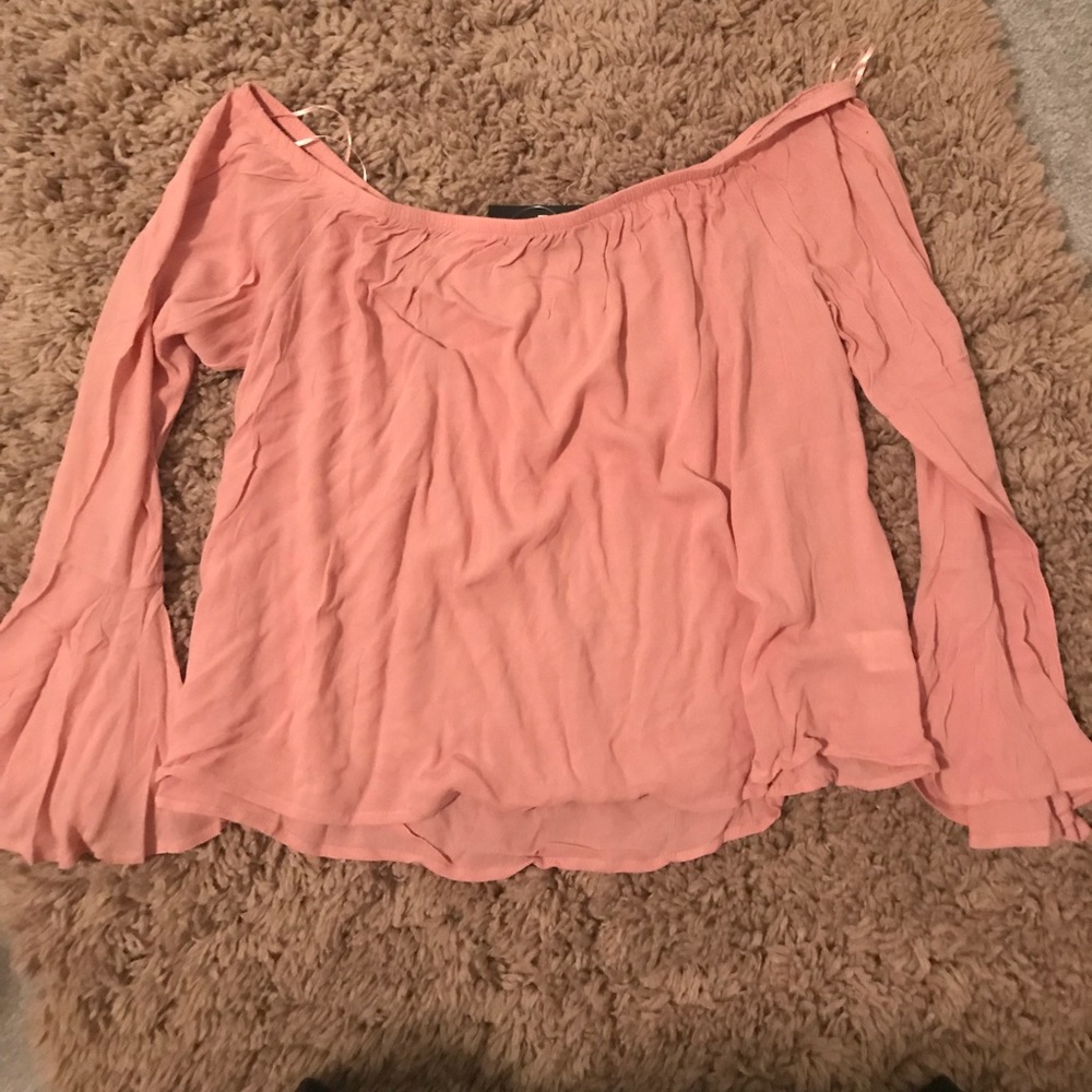 Coral off shoulder blouse